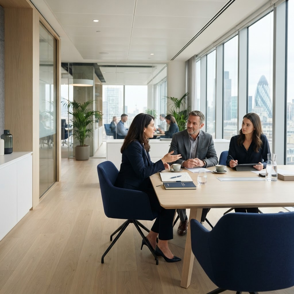 Modern wealth management office